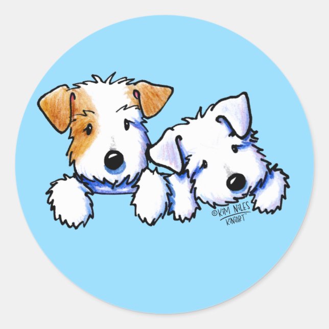 KiniArt Sealyham Terriers Classic Round Sticker (Front)