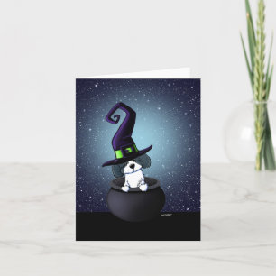 KiniArt Shih Tzu Witch Halloween Card