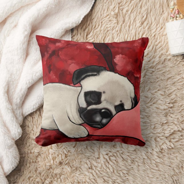 KiniArt Sleepy Pug Cushion (Blanket)