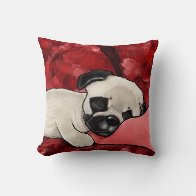 KiniArt Sleepy Pug Cushion (Front)