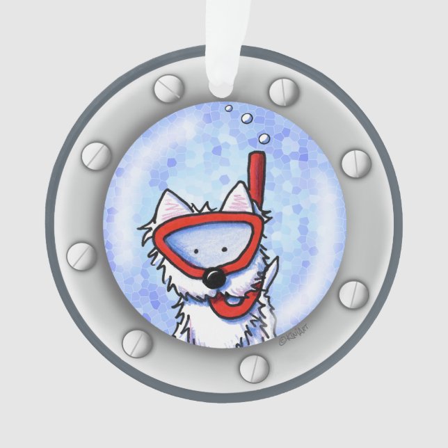 KiniArt Snorkel Westie Porthole Ornament (Front)
