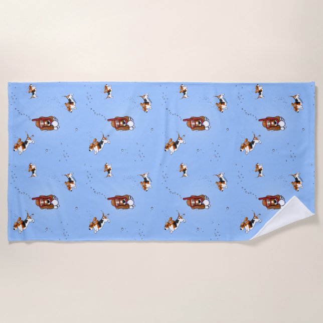 KiniArt Snorkelling Basset Beach Towel (Front)