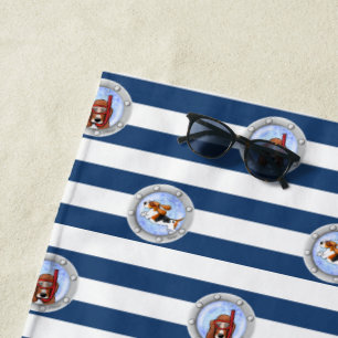 KiniArt Snorkelling Basset Hounds Beach Towel