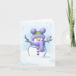 KiniArt Snowman & Bird Card