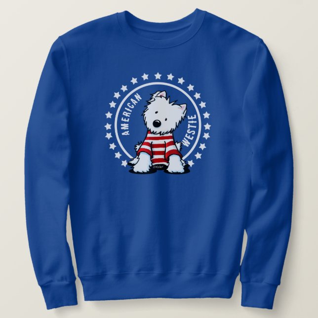 KiniArt Stars And Stripes Westie Sweatshirt (Design Front)