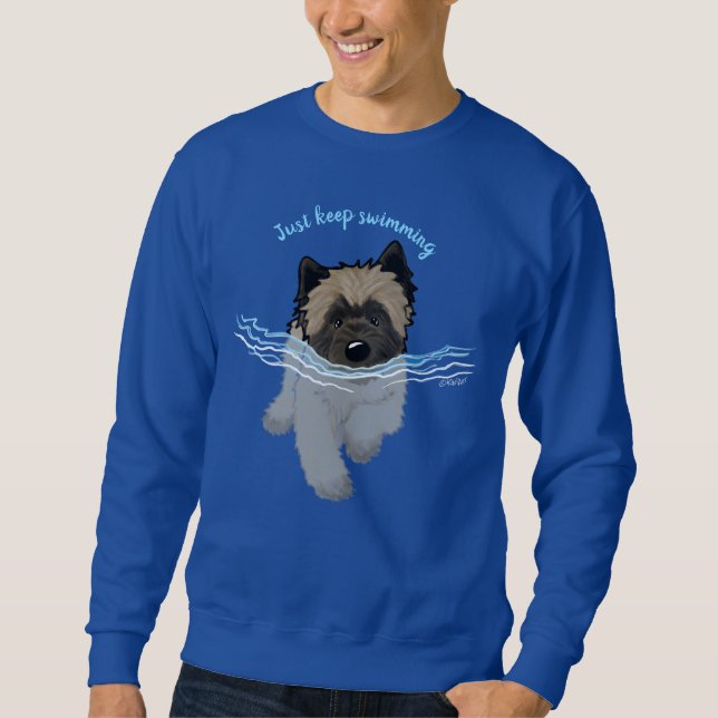 KiniArt Swimming Cairn Terrier T-Shirt Sweatshirt (Front)