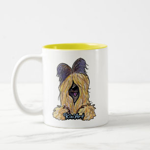 KiniArt Tawny Briard Two-Tone Coffee Mug