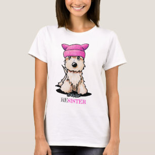 KiniArt Terrier Pink Hat T-Shirt