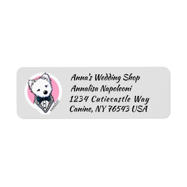 KiniArt Tuxedo Westie Return Address Label (Front)