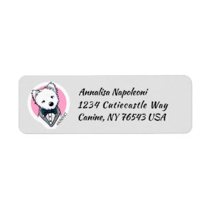 KiniArt Tuxedo Westie Return Address Label