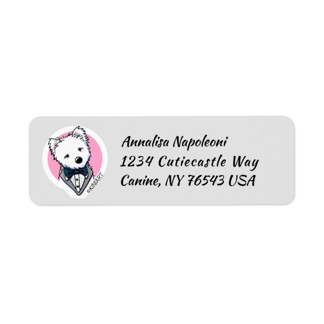 KiniArt Tuxedo Westie Return Address Label (Front)