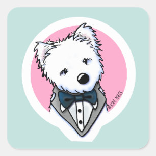 KiniArt Tuxedo Westie Square Sticker