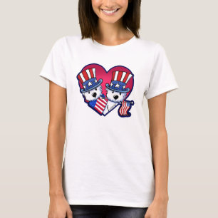 KiniArt USA Patriotic Westies T-Shirt