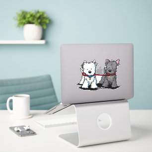 KiniArt Walking Terrier Duo Vinyl Sticker