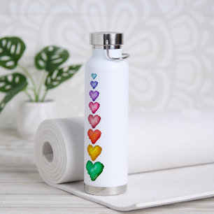 KiniArt Watercolored Hearts Water Bottle