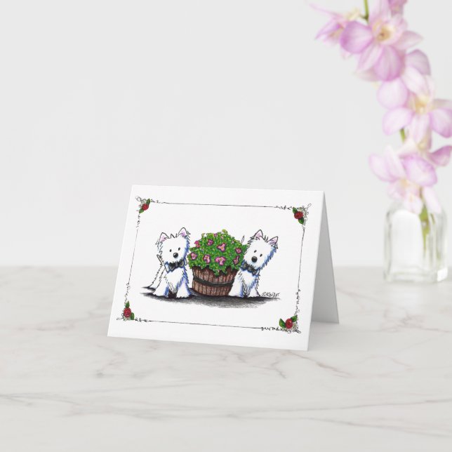 KiniArt Wedding Westies Valentine Card (Orchid)