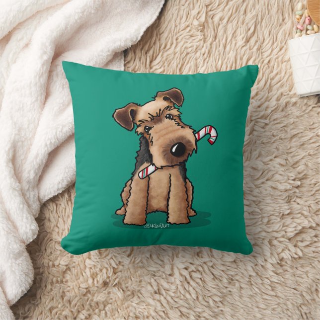 KiniArt Welsh Terrier Christmas  Cushion (Blanket)