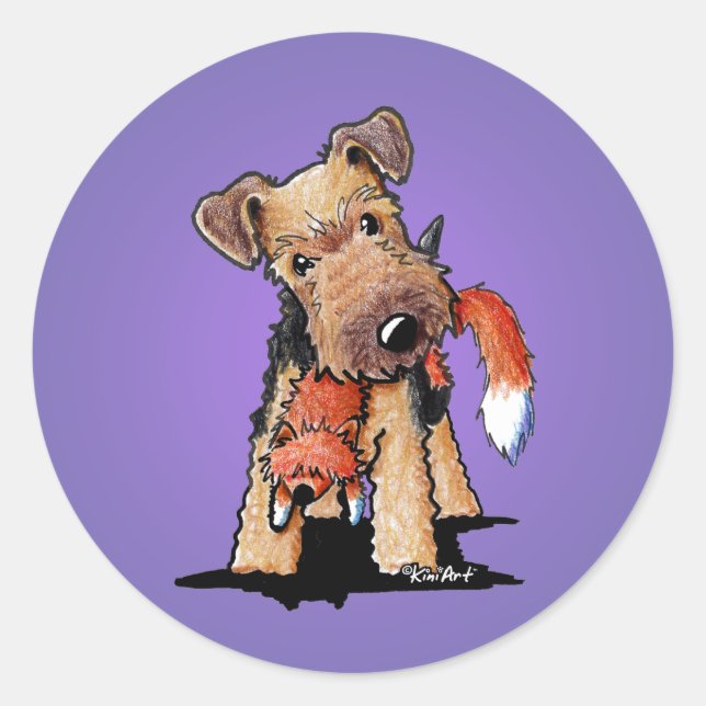 KiniArt Welsh Terrier Round Sticker (Front)