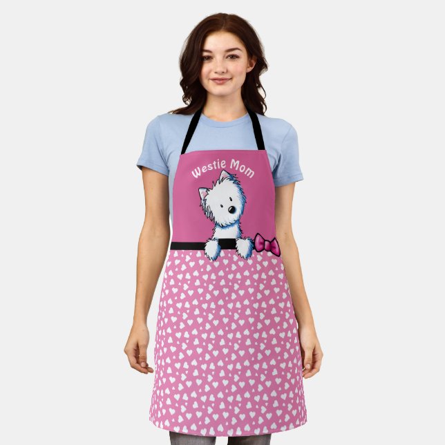 KiniArt Westie All-Over Print Apron (Worn)
