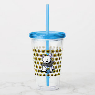 KiniArt Westie and Girl Graduate Acrylic Tumbler