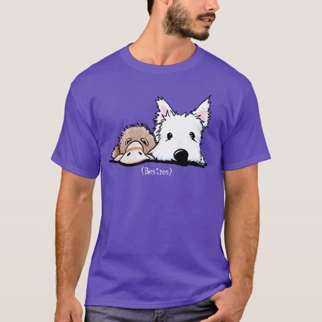 KiniArt Westie and Platypus Toy T-Shirt (Front)