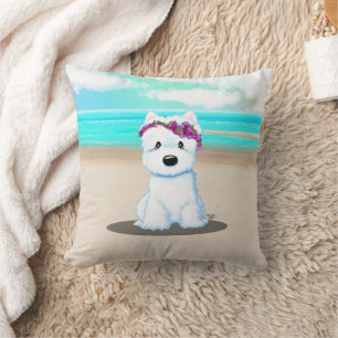 KiniArt™️ Westie Beach Blossom Cushion