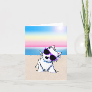 KiniArt Westie Beach Personalised Thank You Card