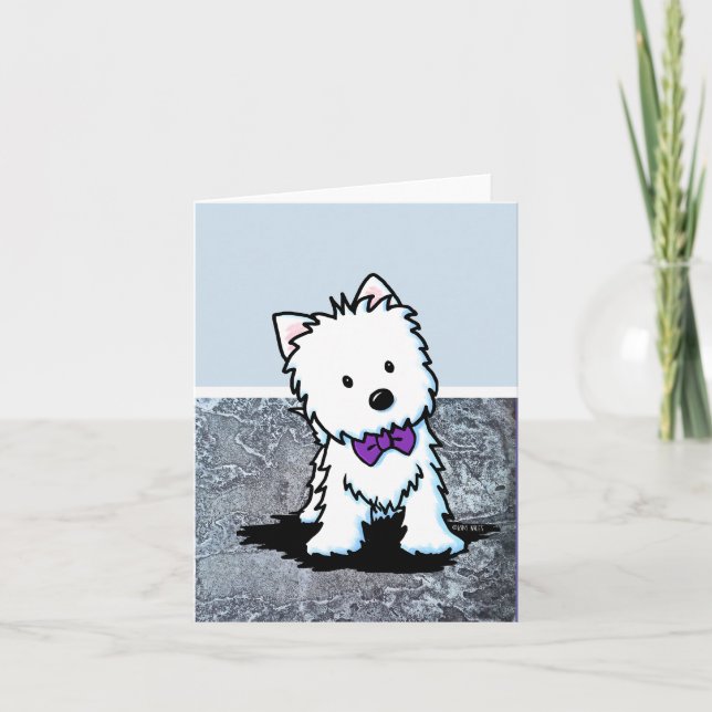 KiniArt Westie Bow tie Invitation (Front)