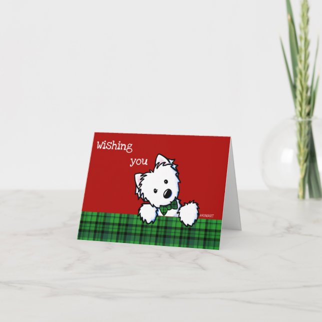 KiniArt Westie Boy Christmas Card (Front)