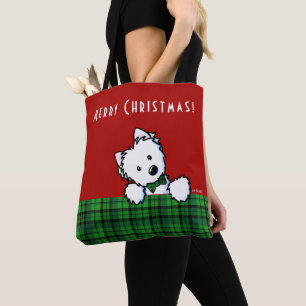 KiniArt Westie Boy & Girl Christmas Tote Bag