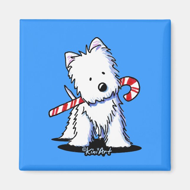 KiniArt Westie Candy Cane Cutie Magnet (Front)