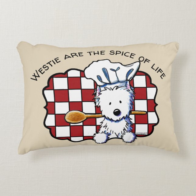 KiniArt Westie Chef Decorative Cushion (Front)