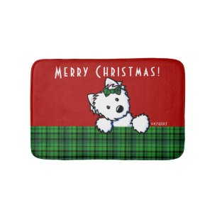 KiniArt Westie Christmas Bath Mat