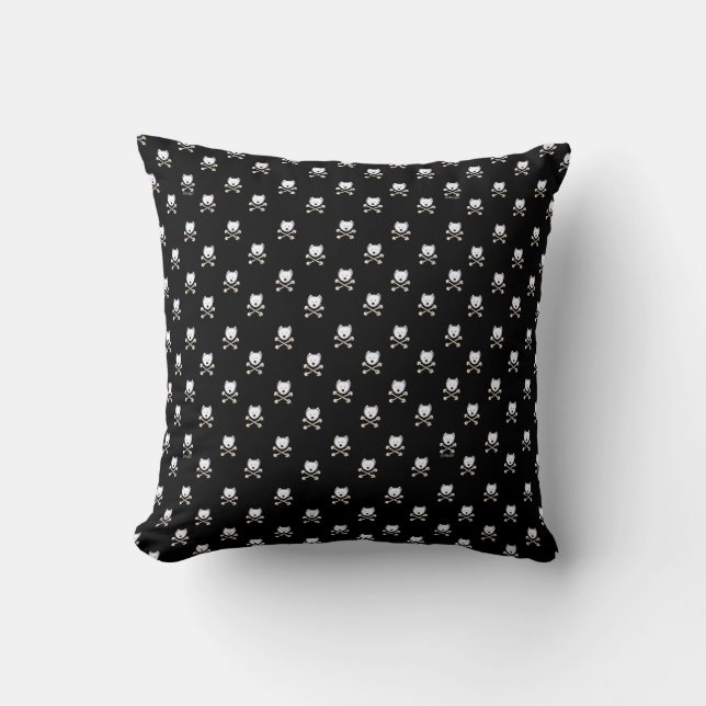 KiniArt Westie Crossbones Cushion (Front)