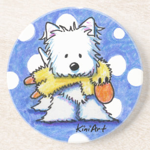 KiniArt Westie Dog And Duck Toy Coaster
