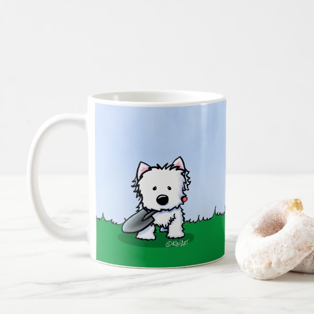 KiniArt Westie Garden Helper Dog Coffee Mug (With Donut)