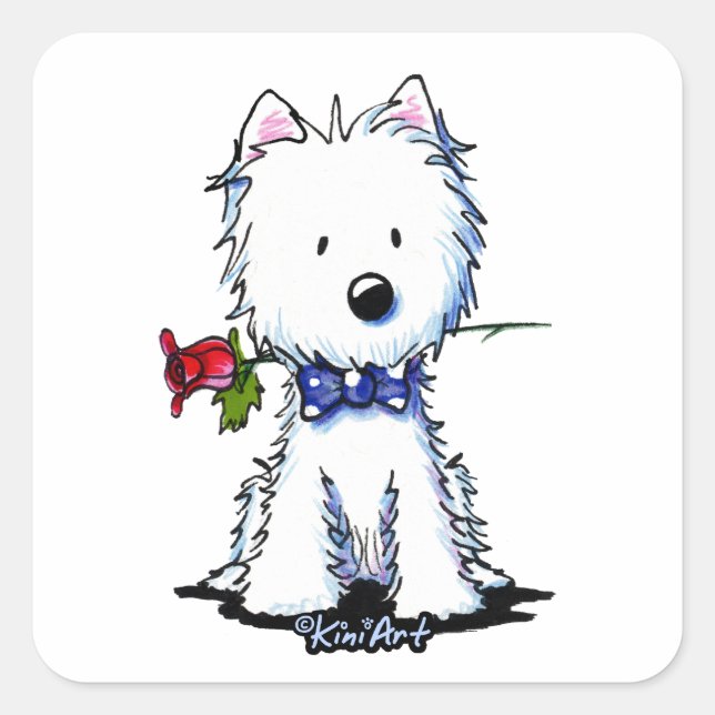 KiniArt Westie Gent Square Sticker (Front)