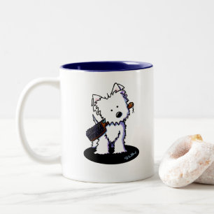 KiniArt Westie Groomer Two-Tone Coffee Mug