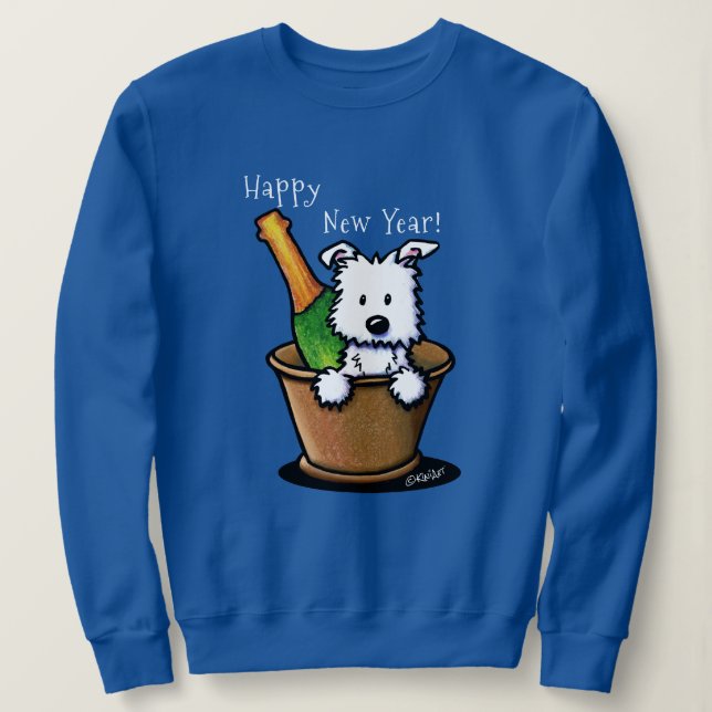KiniArt Westie Happy New Year Sweatshirt (Design Front)