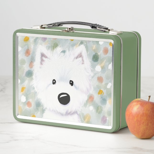 KiniArt Westie Impression Metal Lunch Box (In Situ)