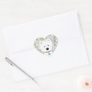 KiniArt Westie Impressions Heart Sticker