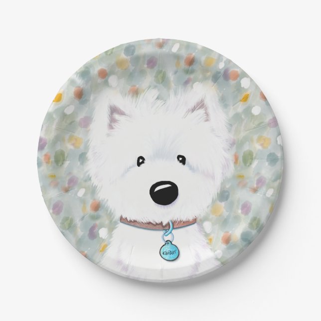 KiniArt Westie Impressions Paper Plates (Front)
