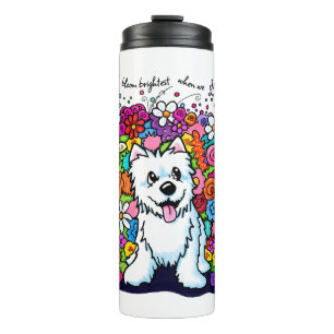 KiniArt Westie Joyful Garden Thermal Tumbler