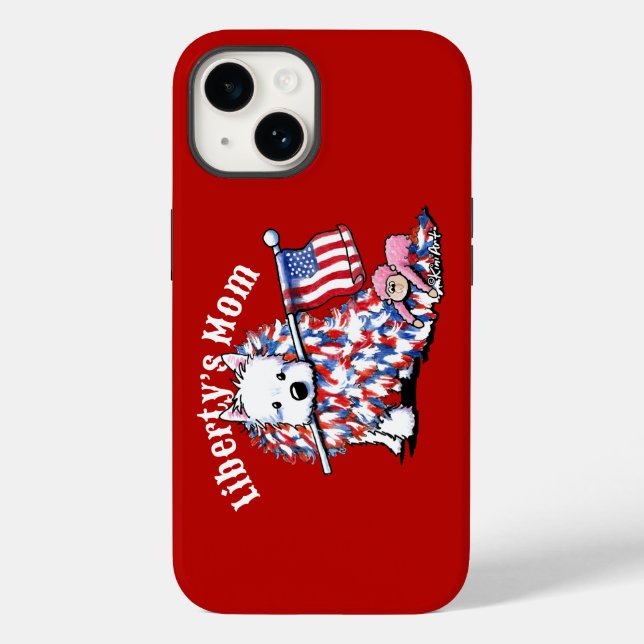 KiniArt Westie Liberty Portrait Case-Mate iPhone Case (Back)