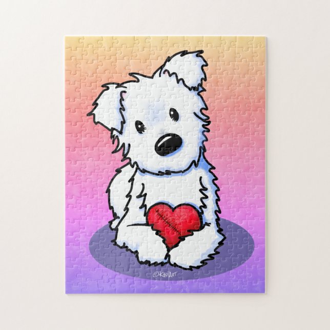 KiniArt Westie Mended Heart Jigsaw Puzzle (Vertical)