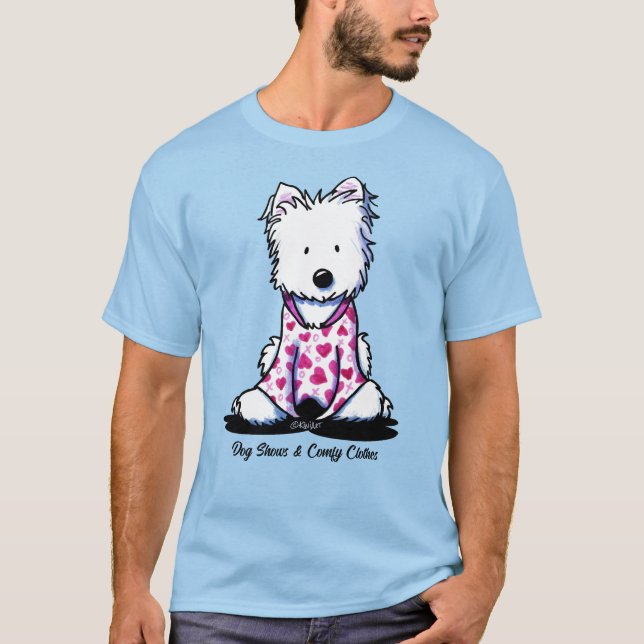 KiniArt Westie PJs Valentine T-Shirt (Front)