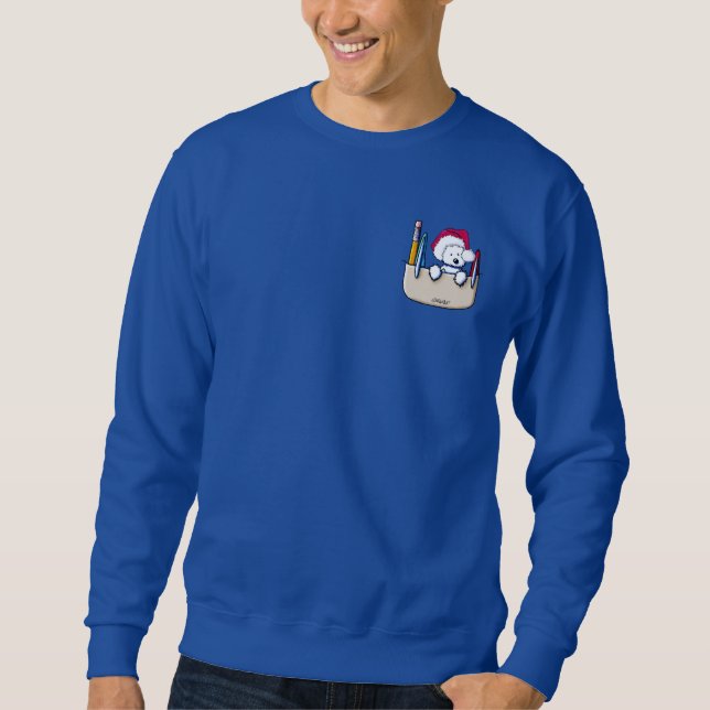 KiniArt Westie Pocket Guard Christmas Sweatshirt (Front)