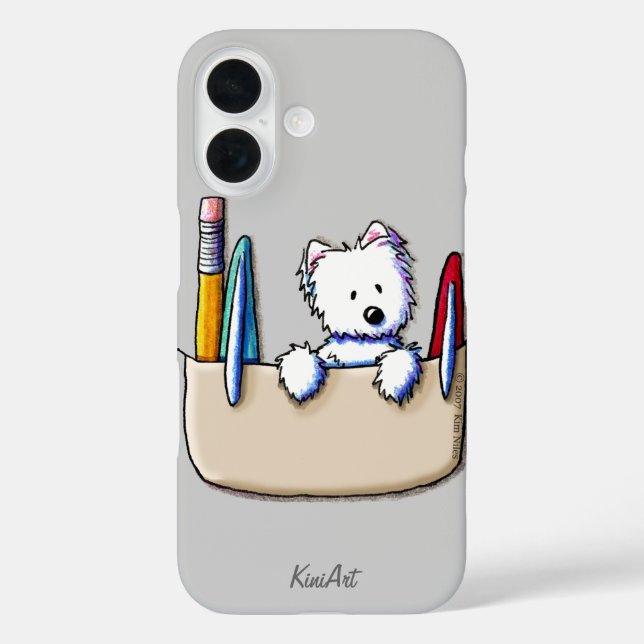 KiniArt Westie Pocket Protector Case-Mate iPhone Case (Back)