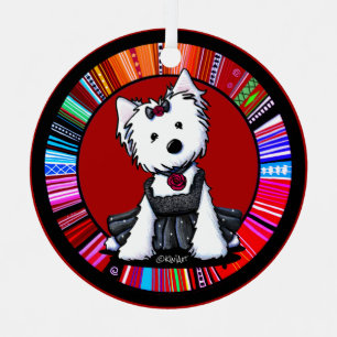 KiniArt Westie Quinceañera Metal Tree Decoration