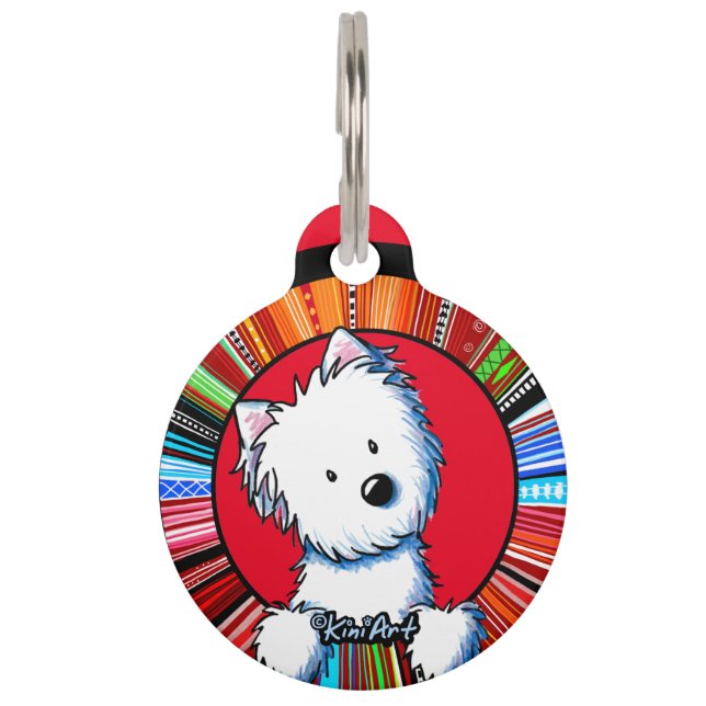 KiniArt Westie Round Pet Tag (Front)